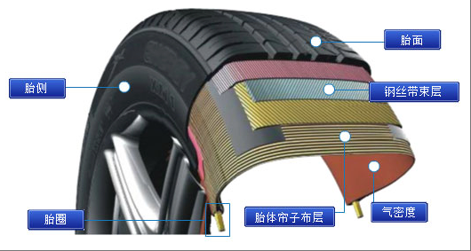 轮胎剖面结构图